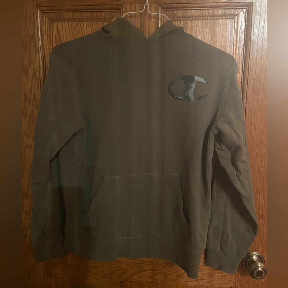 Green camouflage champion hoodie sweatshirt boys size large